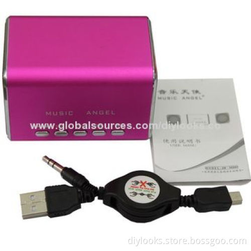 Music Angel Mini USB Speaker Built-in Rechargeable Li-ion Battery, Supports Micro SD/TF Card